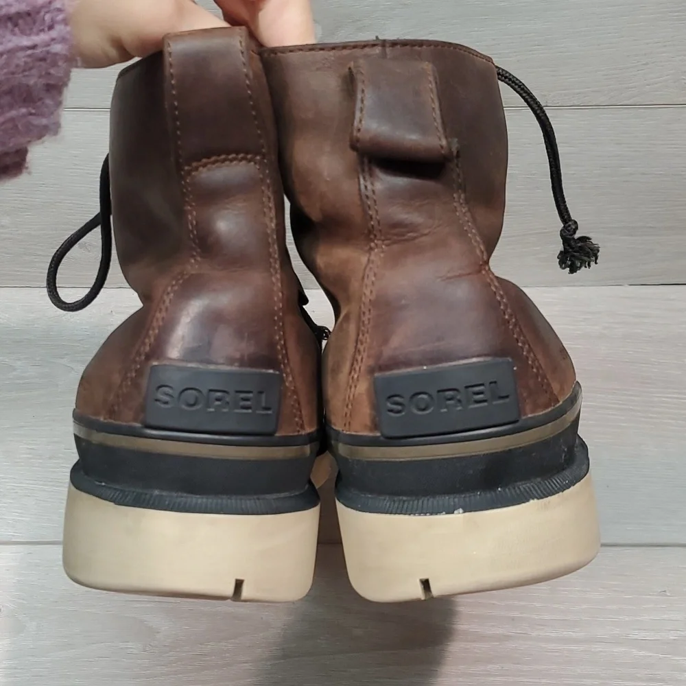 Sorel Mens High Top Leather Waterproof Ankle Lace Up Boots shoes sz 10